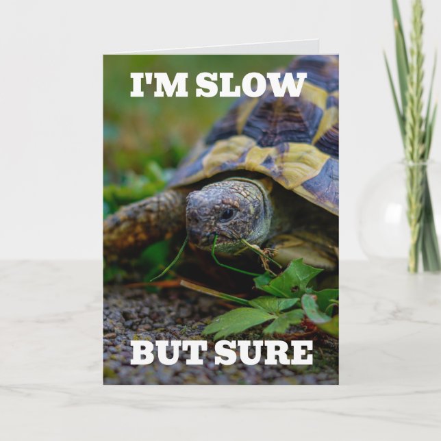 BELAGT BIRTHDAY TURTLE BIG GREETING CARD TACK KORT (Framsida)