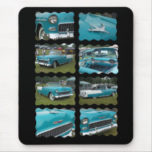 belaircollagetouquoise 1955 och vit musmatta