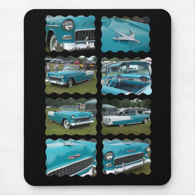 belaircollagetouquoise 1955 och vit musmatta (Framsidan)