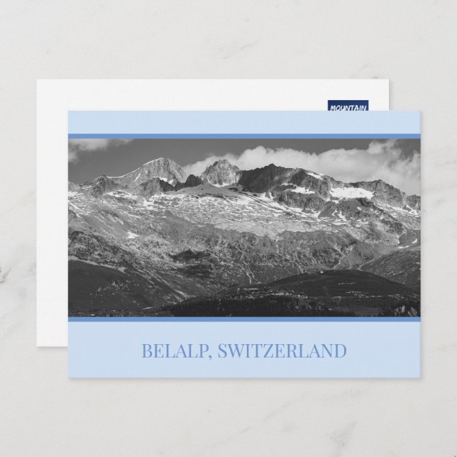 Belalp och Hohstock, Schweiz Vykort (Fram/baksida)