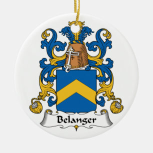 Belanger familjvapensköld julgransprydnad keramik