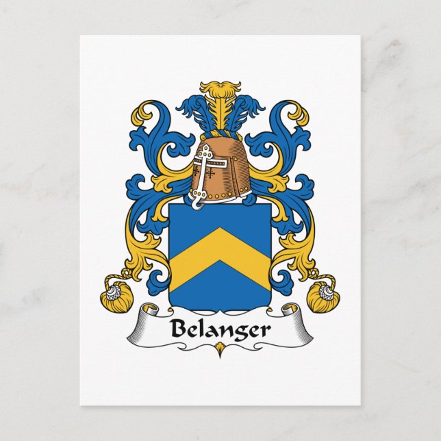 Belanger Family Crest Vykort (Framsida)