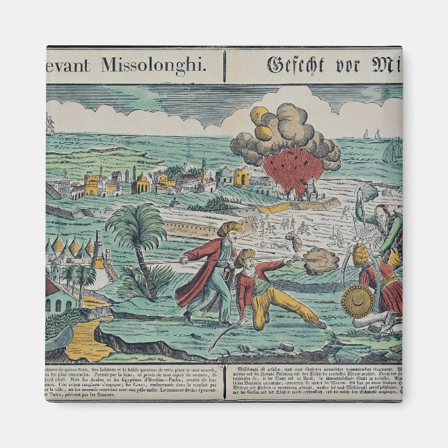 Beläning av Missolonghi, 22 april 1826 Magnet (Framsidan)