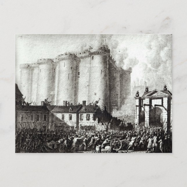 Beläningen av Bastiljen, 14 juli 1789 Vykort (Framsida)