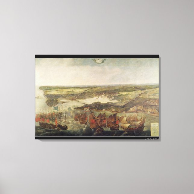 Beläningen av La Rochelle 1628 Canvastryck (Framsida)