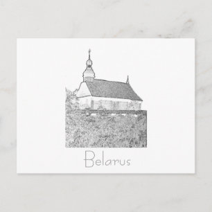 Belarus Беларусь Gammal Träkyrka Postkort Kort