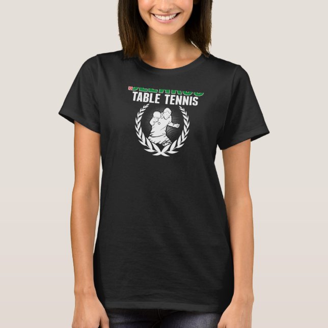 Belarus Bordtennis  Vitryska Pingis Stöd T Shirt (Framsida)