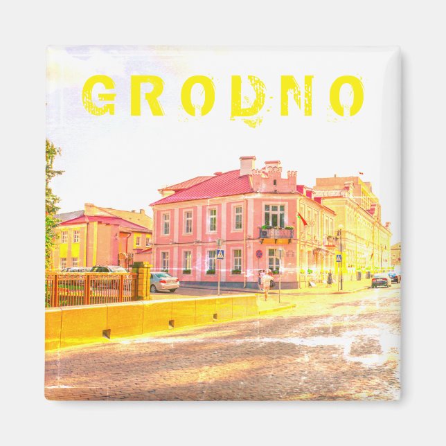 Belarus Grodno Cityscape City Architecture Magnet (Framsidan)