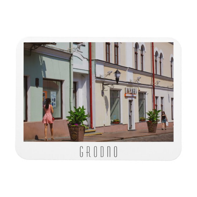 Belarus Grodno Cityscape City Architecture Magnet (Horisontell)