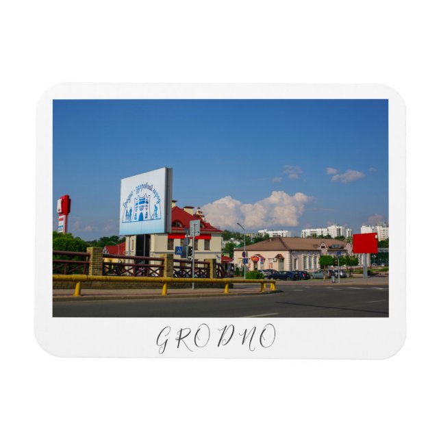 Belarus Grodno Cityscape City Architecture Magnet (Horisontell)