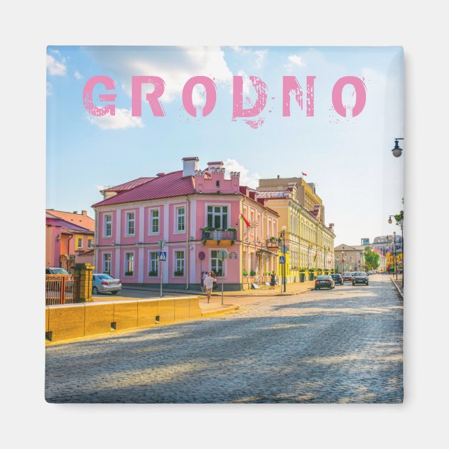 Belarus Grodno Cityscape City Architecture Magnet (Framsidan)