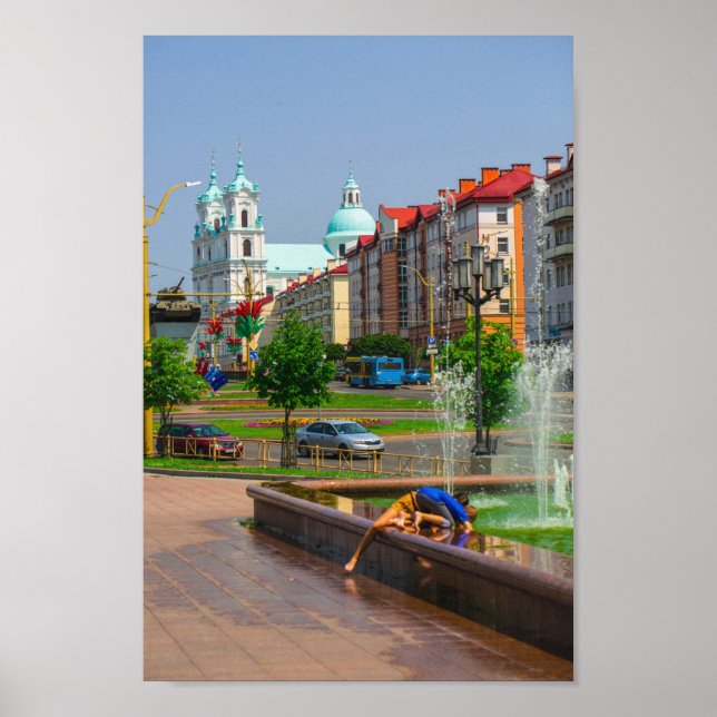 Belarus Grodno Cityscape City Architecture Street Poster (Framsidan)