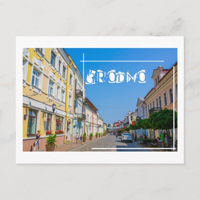 Belarus Grodno Cityscape City Architecture Vykort (Framsida)