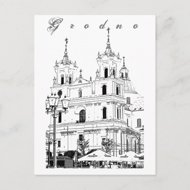 Belarus Grodno Cityscape City Architecture Vykort (Framsida)