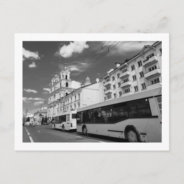 Belarus Grodno Cityscape City View Architecture Vykort (Framsida)