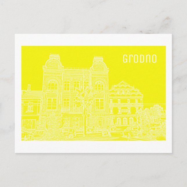 Belarus Grodno Cityscape City View Architecture Vykort (Framsida)