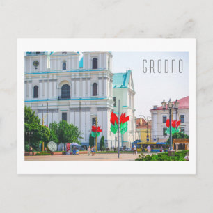 Belarus Grodno Gamla Stan Arkitektur Människor Vykort