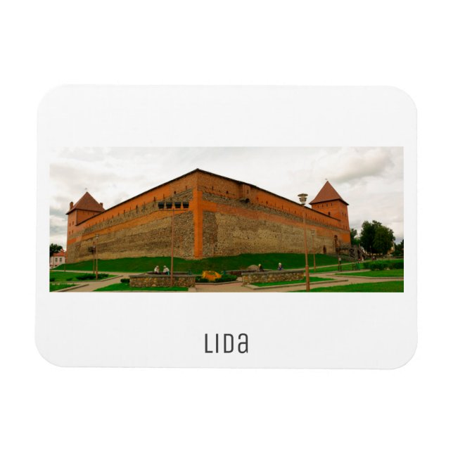 Belarus Lida Cityscape City Castle Architecture Magnet (Horisontell)