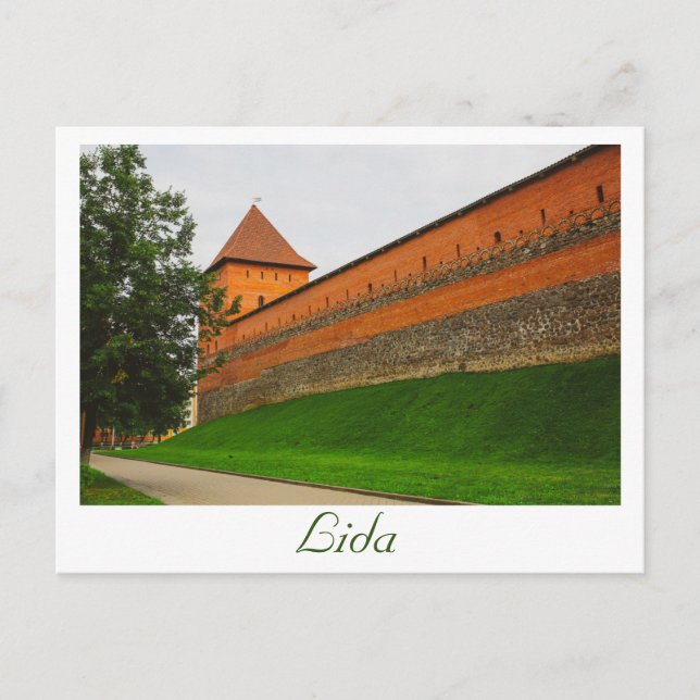 Belarus Lida Cityscape City Castle Architecture Vykort (Framsida)