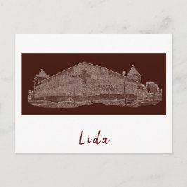 Belarus Lida Cityscape City Castle Architecture Vykort