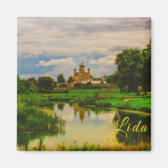 Belarus Lida Cityscape City Street Architecture Magnet (Framsidan)