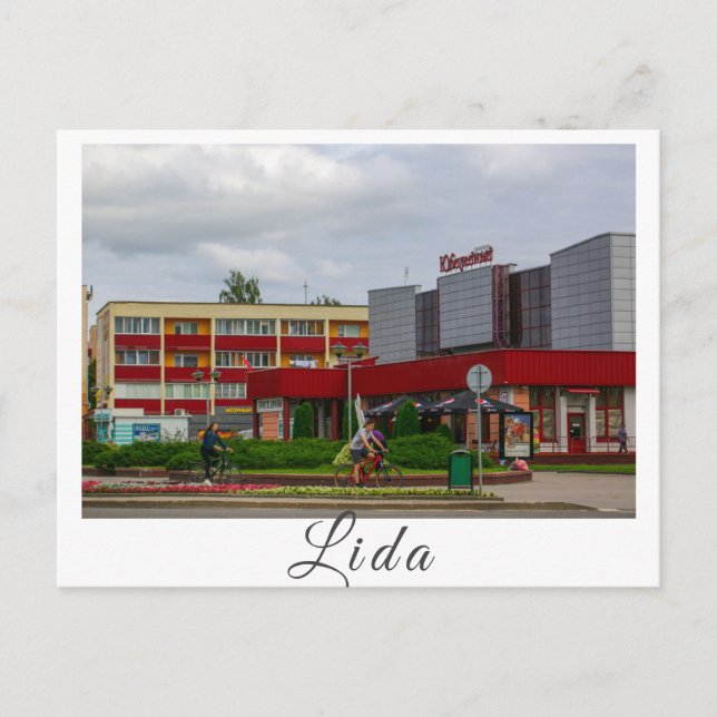 Belarus Lida Cityscape City Street Architecture Vykort (Framsida)