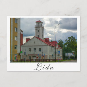 Belarus Lida Cityscape City Street Architecture Vykort