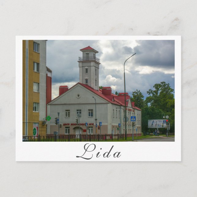 Belarus Lida Cityscape City Street Architecture Vykort (Framsida)