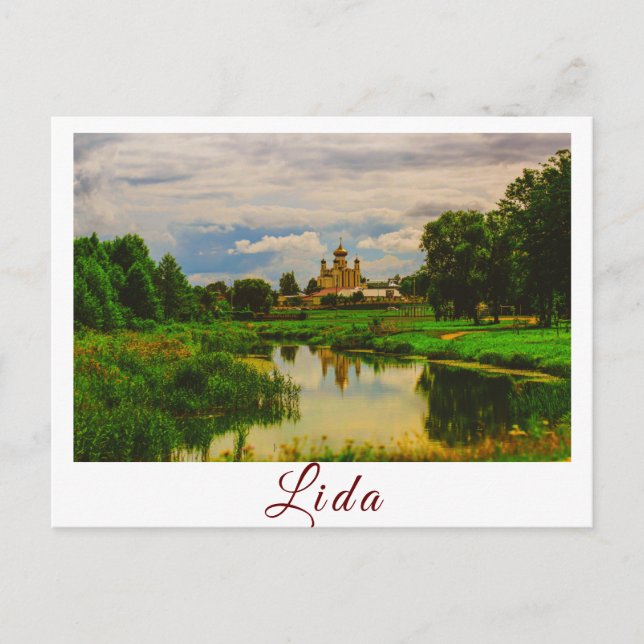 Belarus Lida Cityscape City Street Architecture Vykort (Framsida)