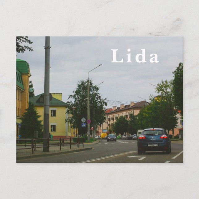 Belarus Lida Cityscape City Street Architecture Vykort (Framsida)
