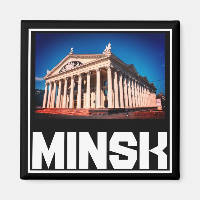 Belarus Minsk Arkitektur Stadssiluett Magnet (Framsidan)