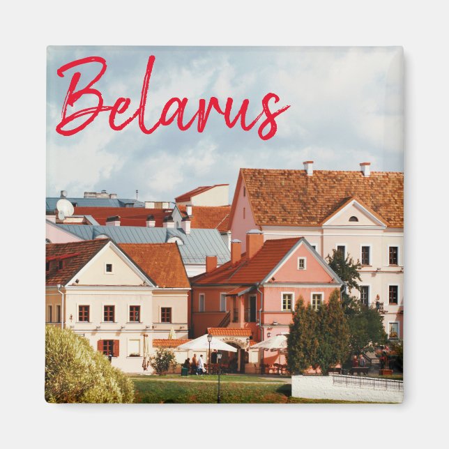 Belarus Minsk Gamla Stan Arkitektur Magnet (Framsidan)