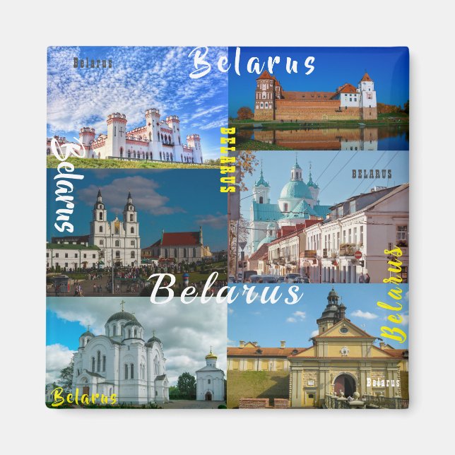 Belarus Minsk Grodno Mir Arkitektur Magnet (Framsidan)