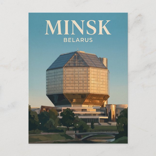 Belarus nationalbibliotek Belarus Vykort (Framsida)