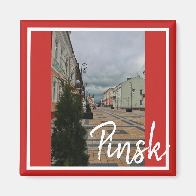 Belarus Pinsk Stadsmiljö Arkitekturmagnet Magnet (Framsidan)