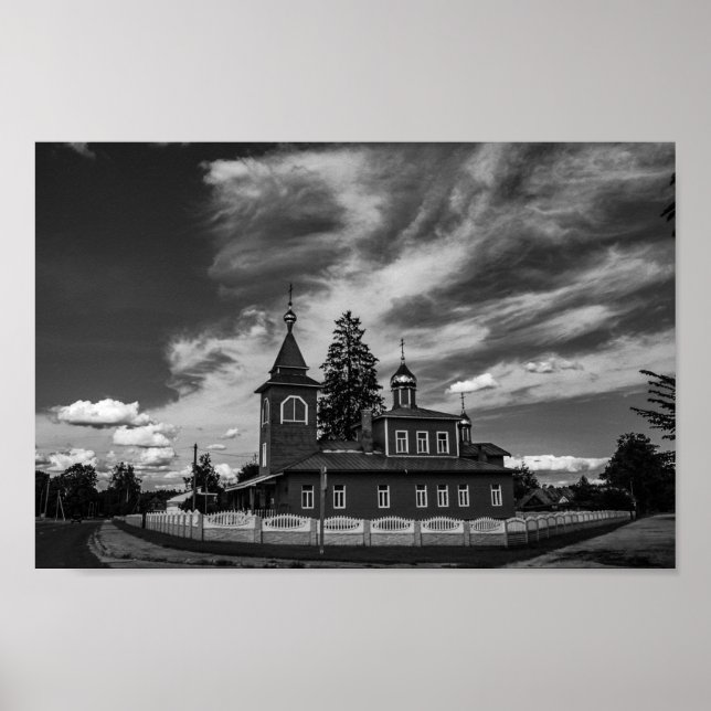 Belarus Porechye Parecca Architecture Church Poster (Framsidan)