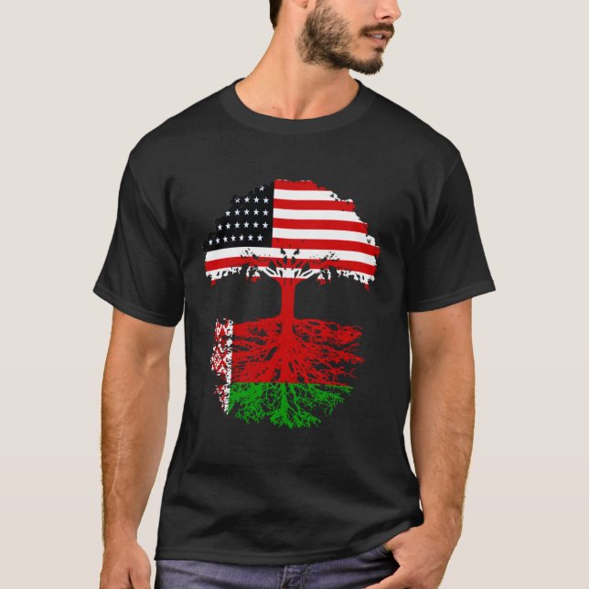 Belarus Roots American Grown Belarussian Men Women T Shirt (Framsida)