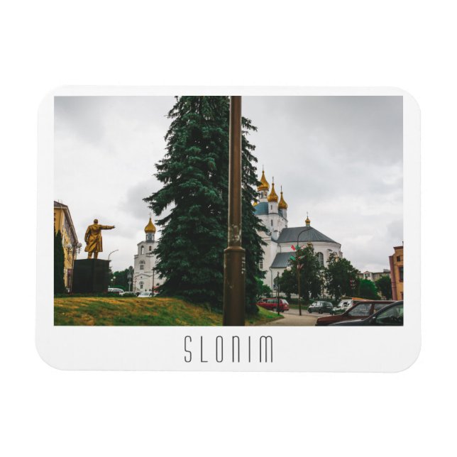 Belarus Slonim City Town View Architecture Lenin Magnet (Horisontell)