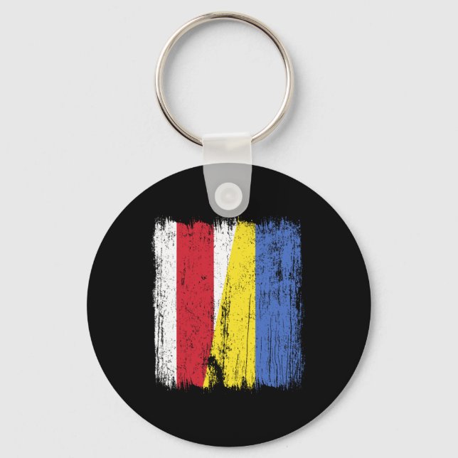 Belarus Ukraina Halv Flagga Vitryska Ukrainsk Kult Nyckelring (Framsida)