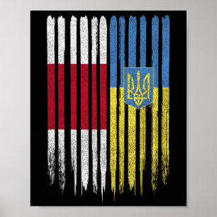 Belarus Ukraina Vitryska Ukrainsk Flagga Poster