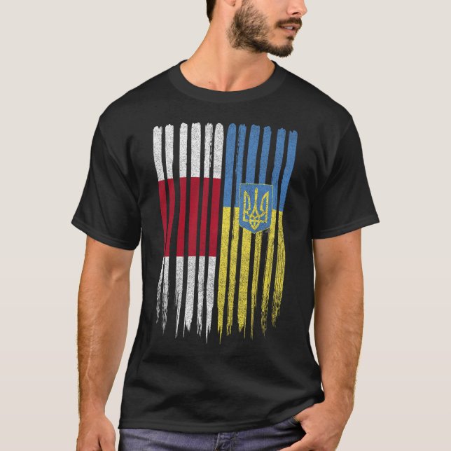 Belarus Ukraine Belarusian Ukrainian Flag  T Shirt (Framsida)