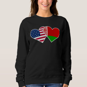 Belarus USA Flag Tvillinghjärta för Belarusisk Ame T Shirt