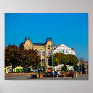 Belarus Vitryssland Grodno Гродно Arkitektur Affis Poster