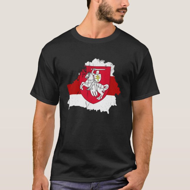 Belarus White Red Pagonya Flag Support Belarus Pro T Shirt (Framsida)