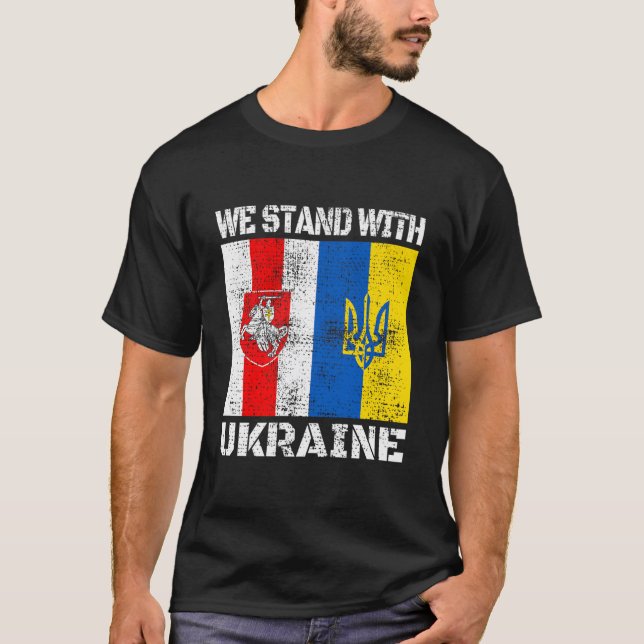 Belarusian Support Ukrainian Stand With Ukraine Be T Shirt (Framsida)