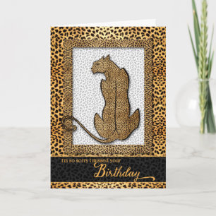 Belastad födelsedagsutskrift Cheetah Animal Print Kort