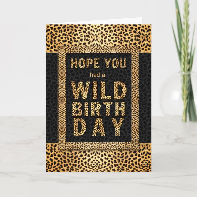 Belastad födelsedagsutskrift Cheetah Animal Print Kort (Framsida)