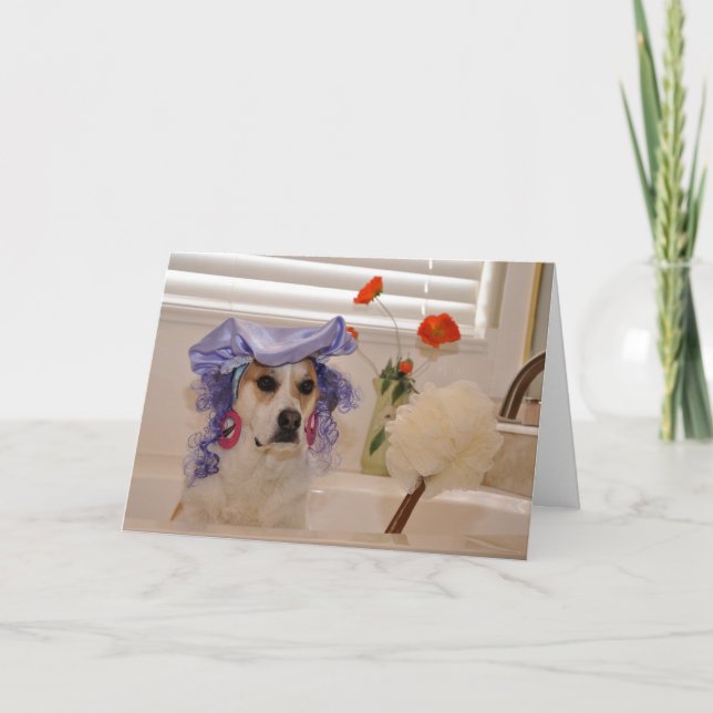 Belastat humoristiskt födelsedagskort kort (Framsida)