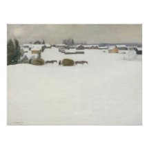 Belastning av hö | Pekka Halonen Winter Landscape