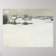 Belastning av hö | Pekka Halonen Winter Landscape